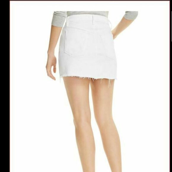 HUDSON VIPER MINI SKIRT IN WHITE DENIM - Picture 2 of 7